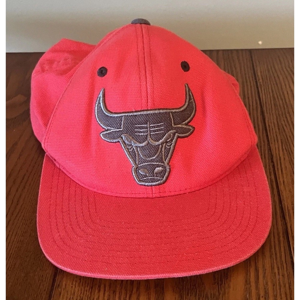 Mitchell & Ness Chicago Bulls Snapback Hat Cap Black Red Big Logo NBA Basketball